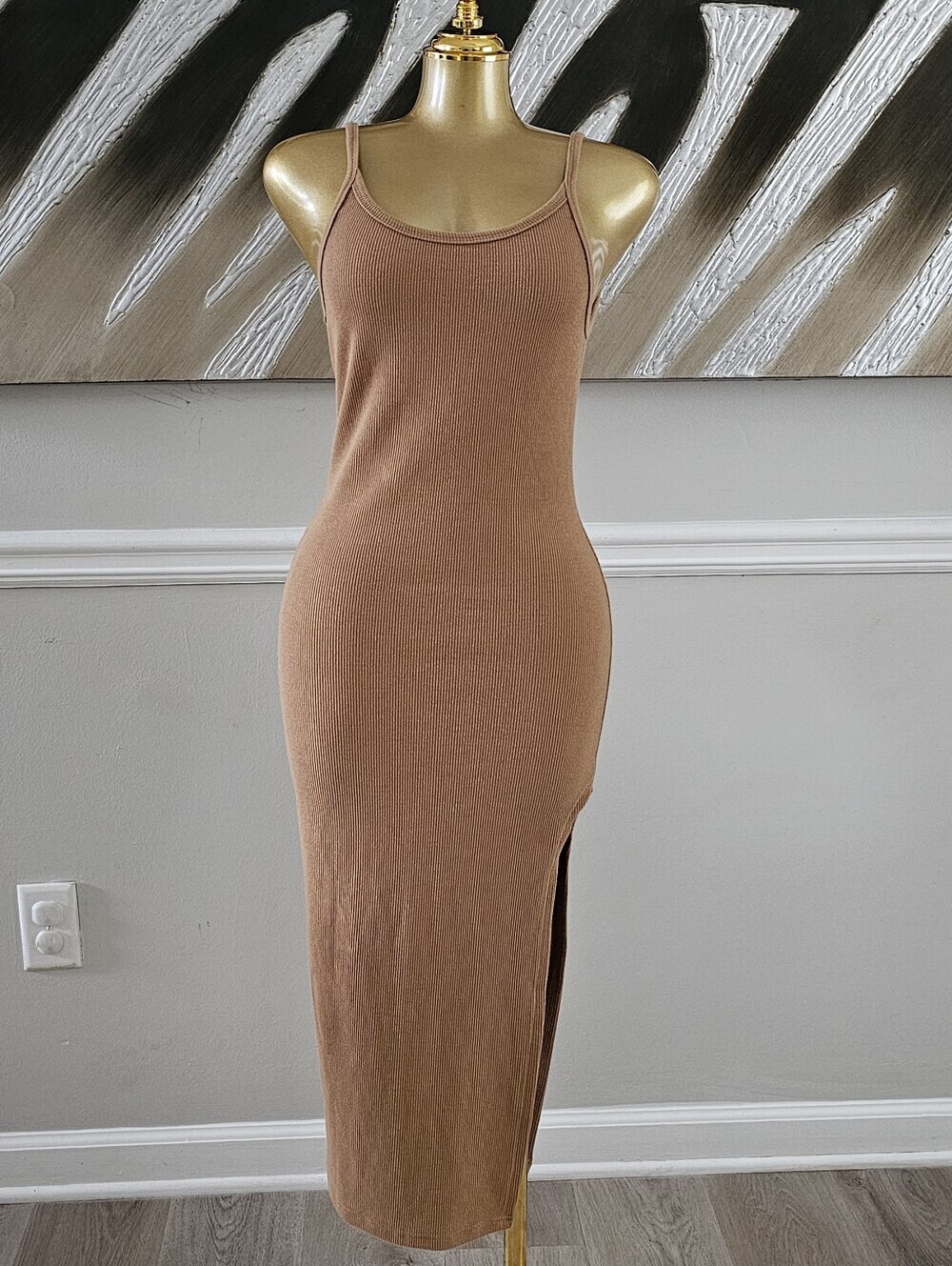Adika Ribbed Bodycon Maxi Dress Size Small
